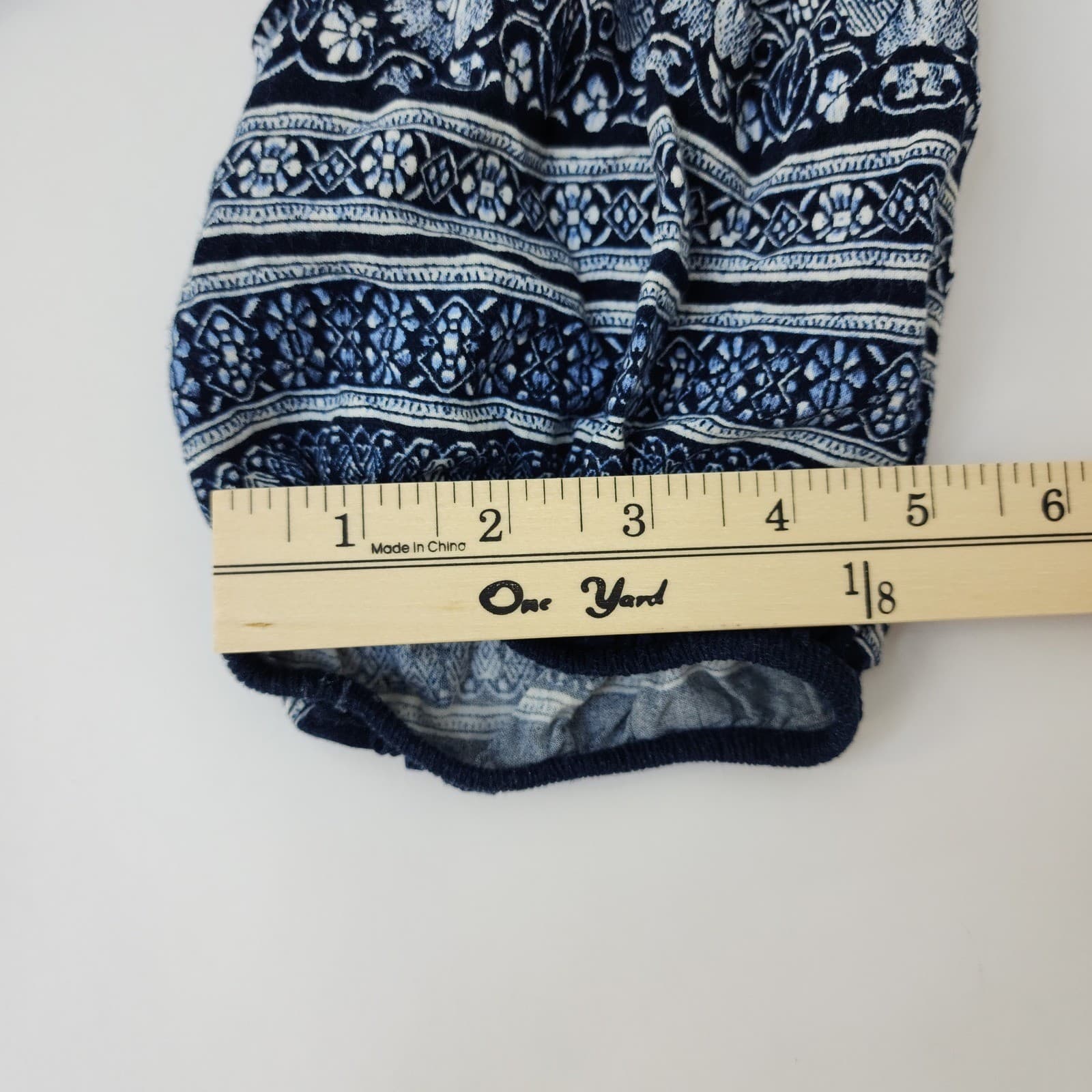 Fig and Flower Blue Paisley Floral Medallion Boho Tunic Top XL Womens 3/4 Sleeve - Thumbnail 8