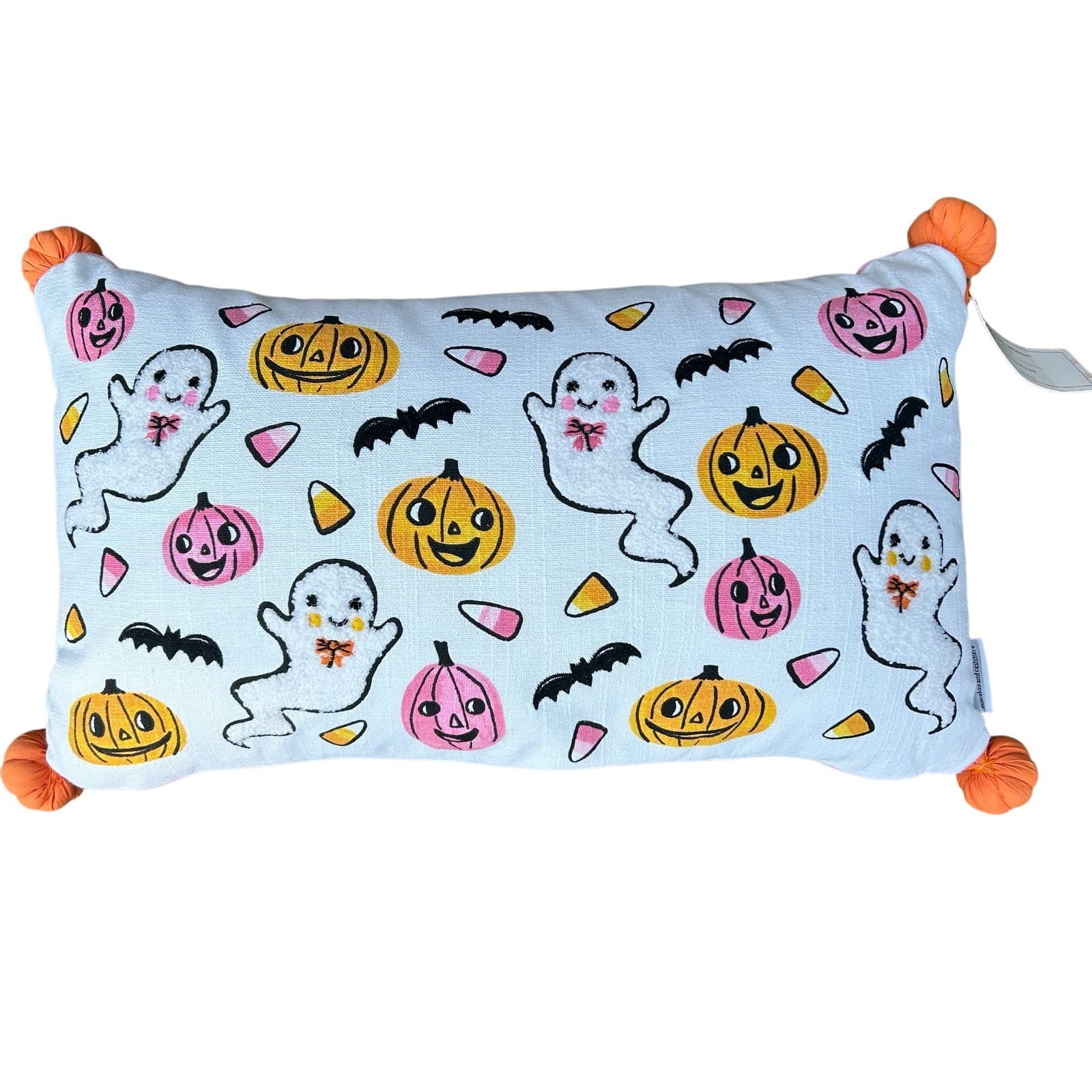 Cupcakes and Cashmere Halloween Ghost Pumpkin Decorative Pillow Cute