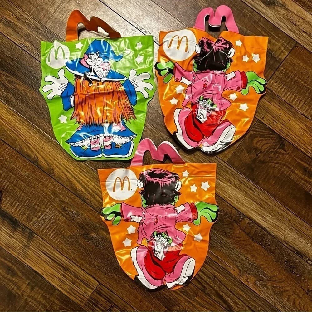 Never Used Vintage McDonald's 1990 McBoo Bag Halloween Witch & Frankenstein - Thumbnail 2