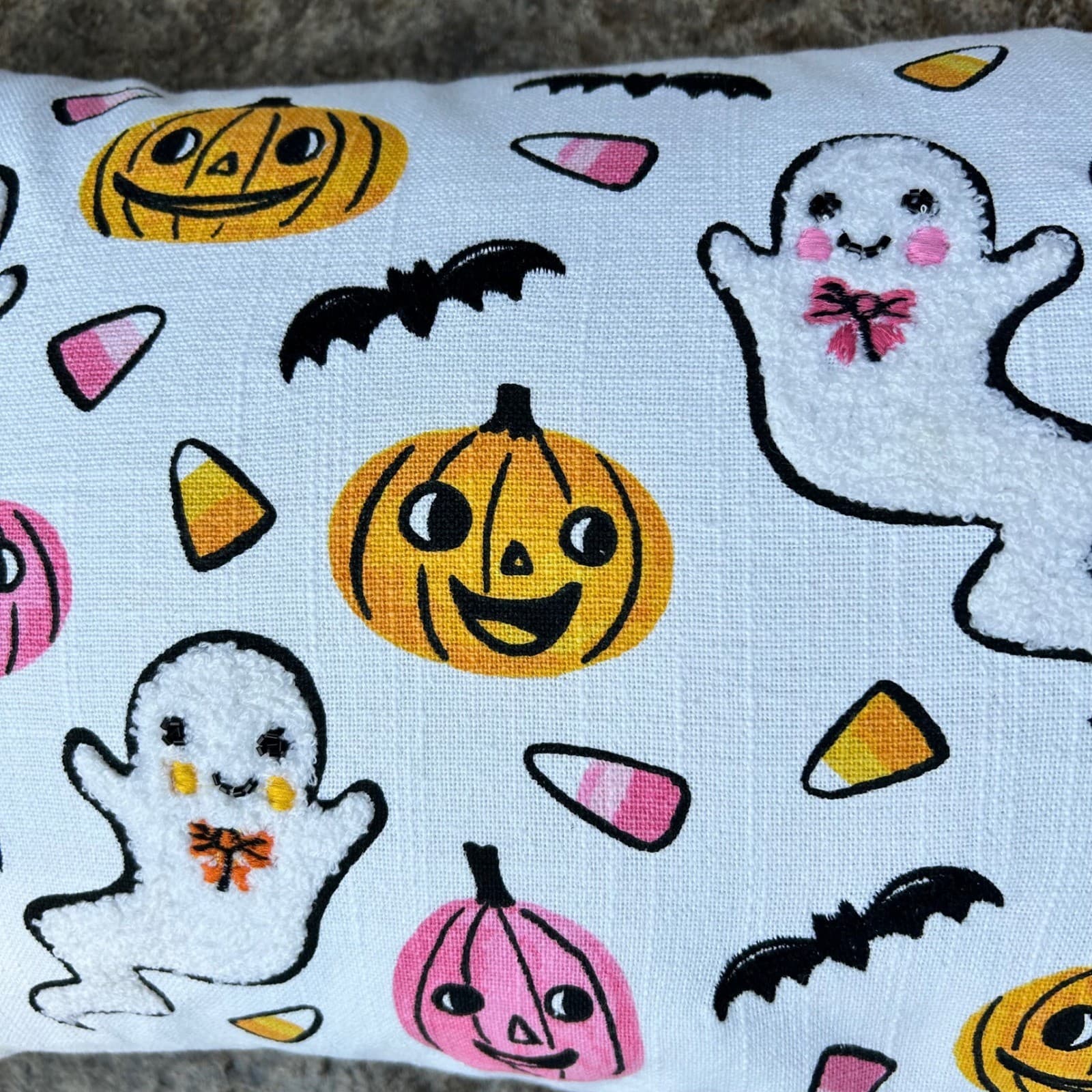 Cupcakes and Cashmere Halloween Ghost Pumpkin Decorative Pillow Cute - Thumbnail 3