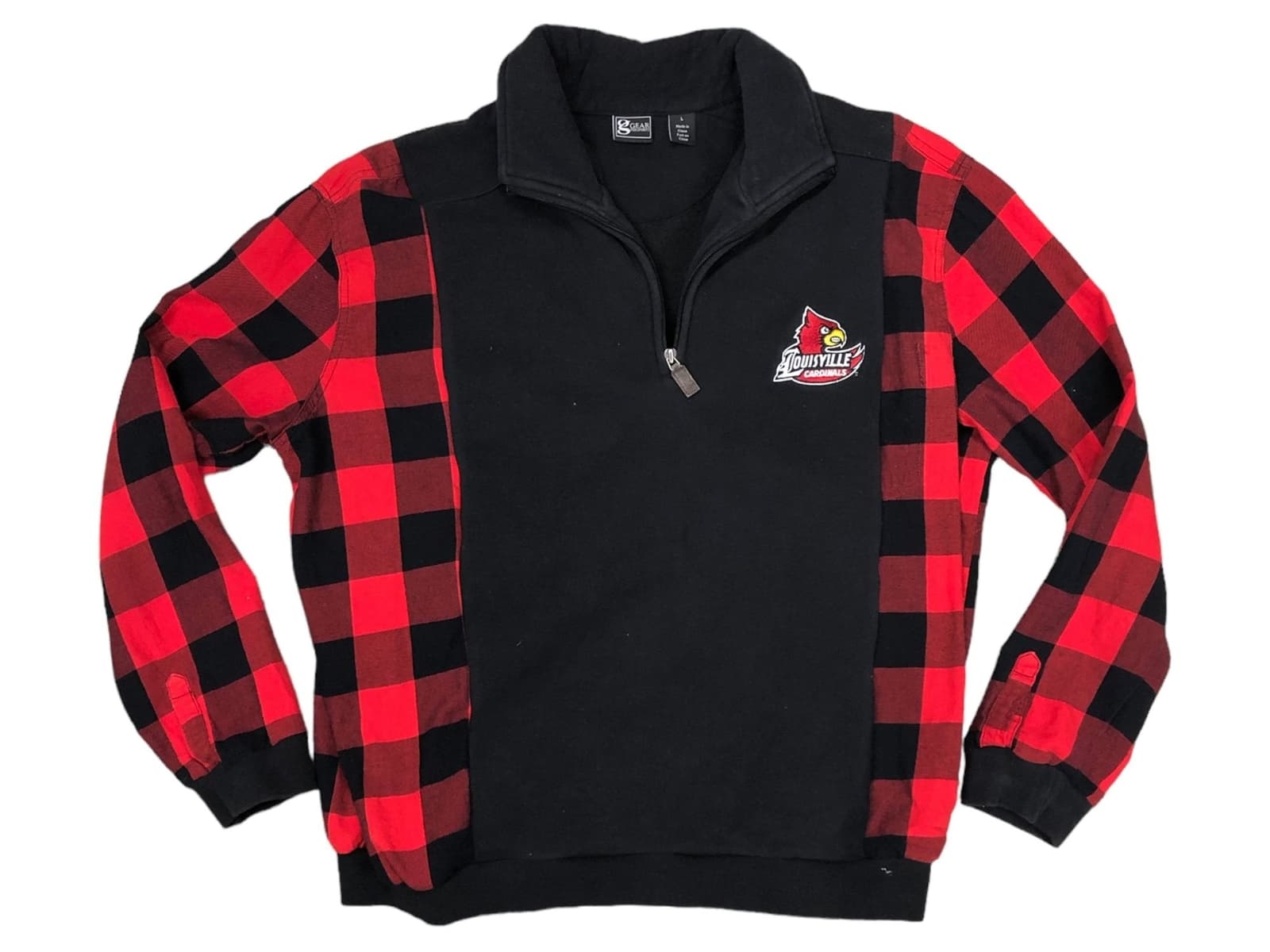 Upcycled cardinals Louisville sweatshirt reworked oversized refashion OOAK