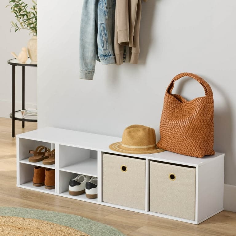Mainstays 4 Cube Vertical Storage Organizer  White - Thumbnail 4