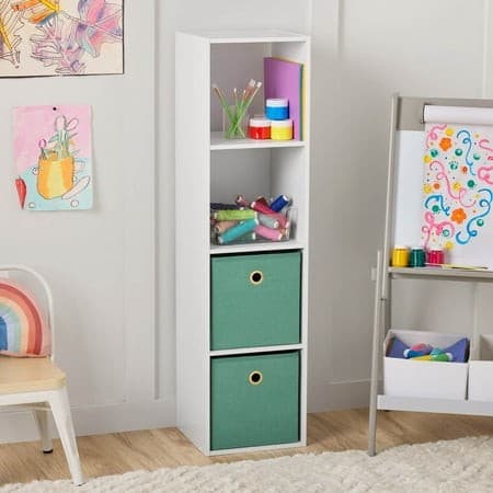 Mainstays 4 Cube Vertical Storage Organizer  White
