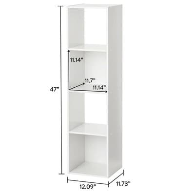 Mainstays 4 Cube Vertical Storage Organizer  White - Thumbnail 6