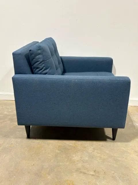 Crate & Barrel Blue Petrie Mid Century Arm Chair - Thumbnail 5