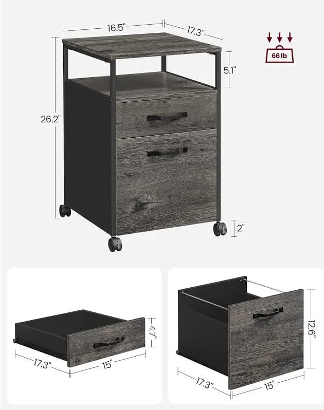 VASAGLE File Cabinet — Mobile Filing Cabinet - Thumbnail 6