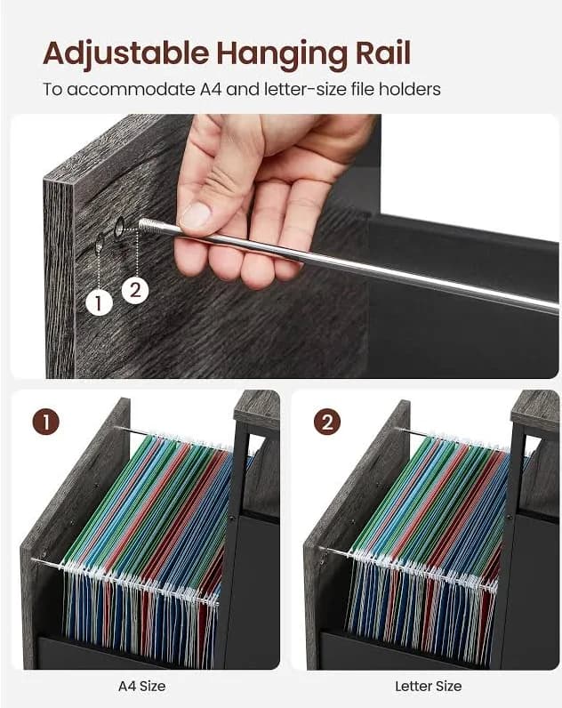 VASAGLE File Cabinet — Mobile Filing Cabinet - Thumbnail 9