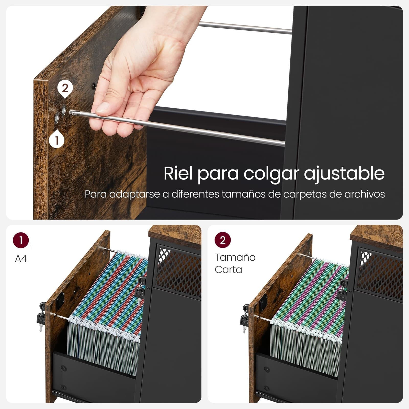VASAGLE File Cabinet — Mobile Filing Cabinet - Thumbnail 18