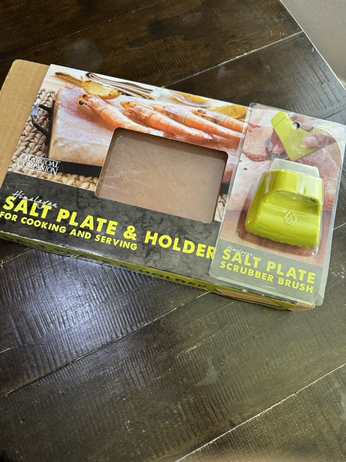 Himalayan salt plate & holder and scrubber brush