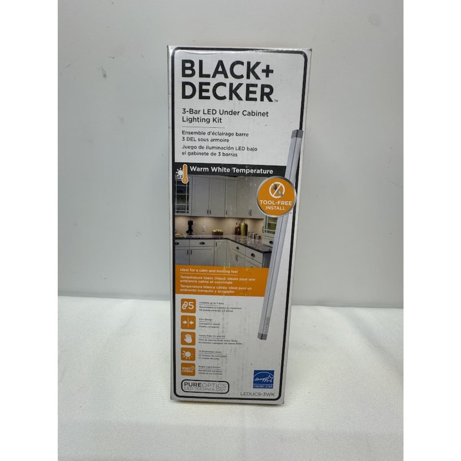 BLACK+DECKER LED Under Cabinet Lighting 3 (9in.) Bar Kit Easy to Install DIY