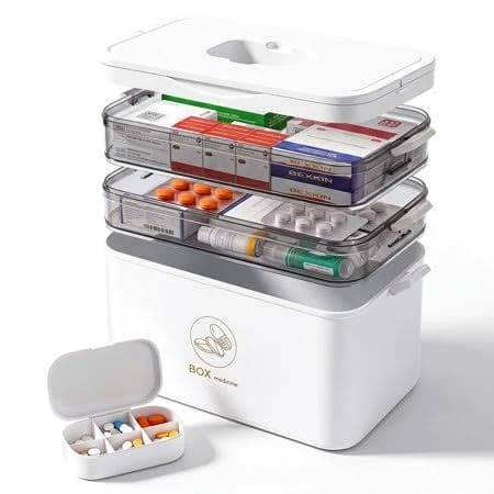 JWShang 3-Tier Medicine Organizer for Dorm, Office, Travel - Thumbnail 5