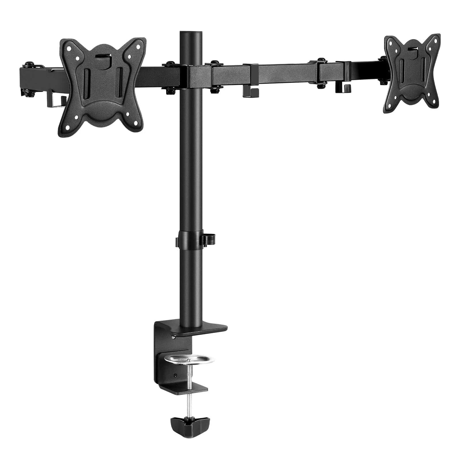 Dual Monitor Stand - Fits 2 Screens 27"" — Ergonomic dual monitor mount - Thumbnail 3