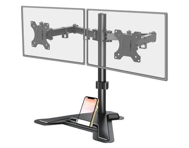 Dual Monitor Stand - Fits 2 Screens 27"" — Ergonomic dual monitor mount