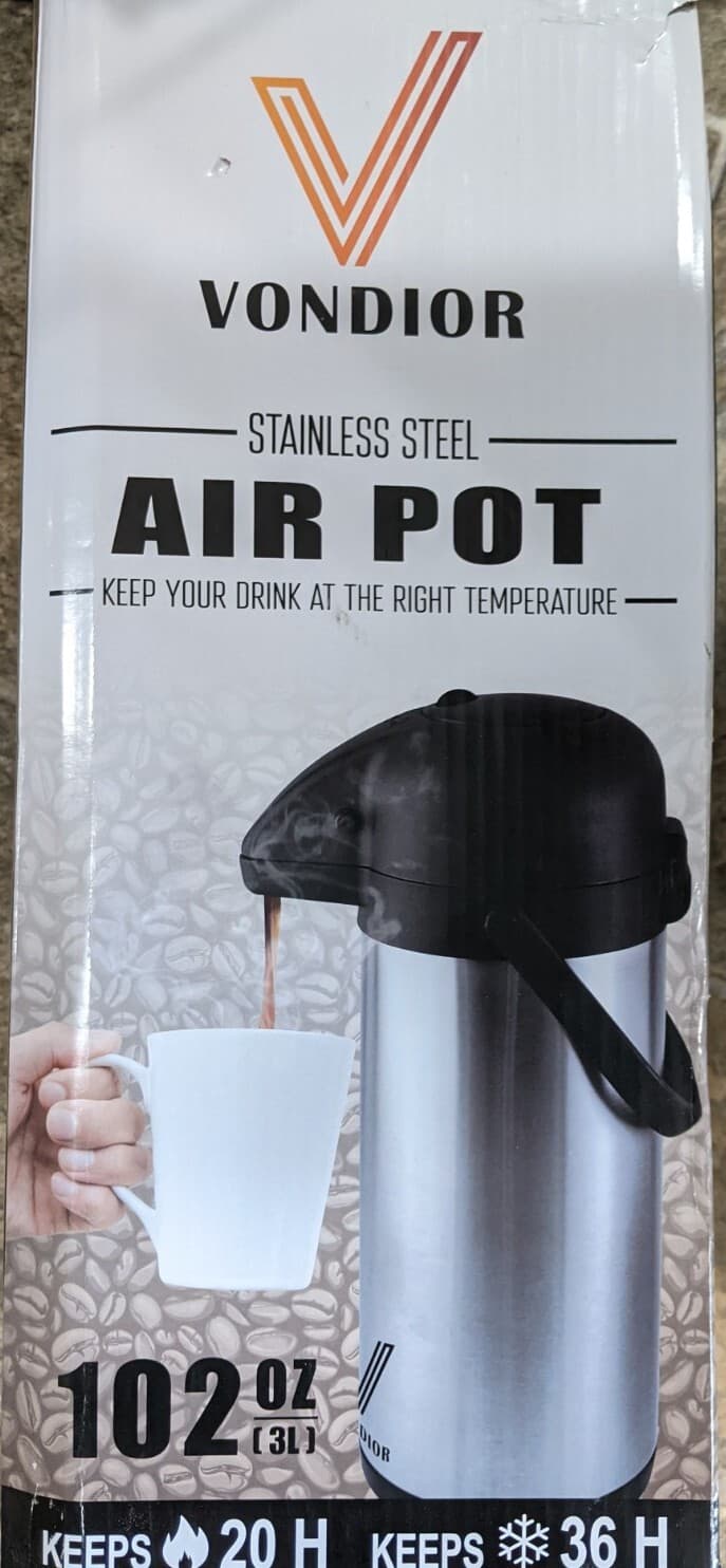 Vondior Stainless Steel Air Pot 85 oz - Thumbnail 6