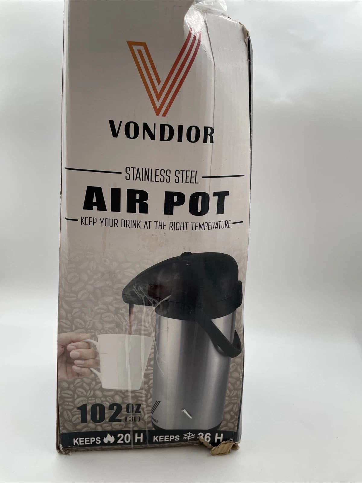 Vondior Stainless Steel Air Pot 85 oz - Thumbnail 4