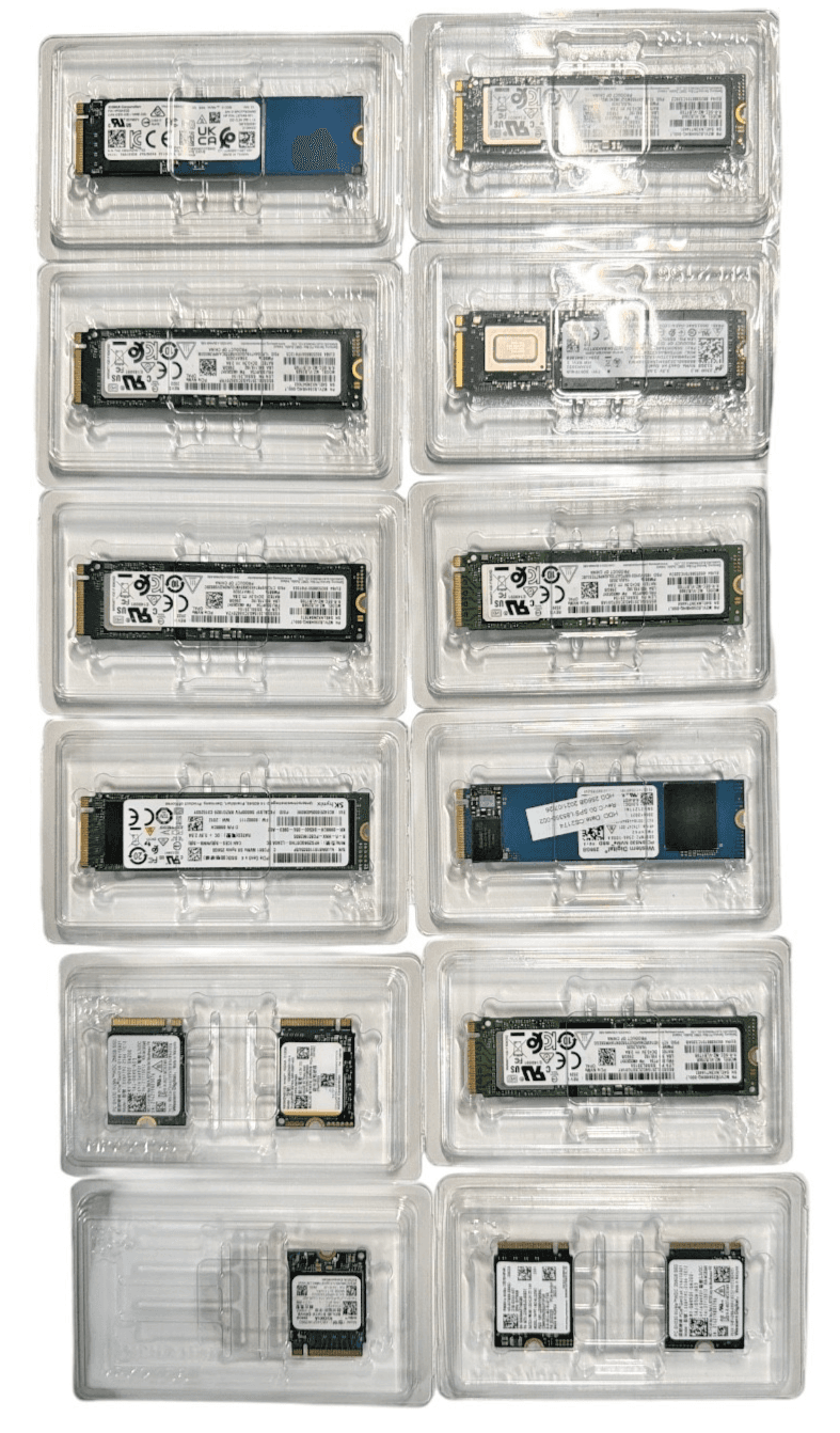 Lot Of 14 Mix M.2 3 x 512GB & 11 X 256GB SSD NVME 2280/2230