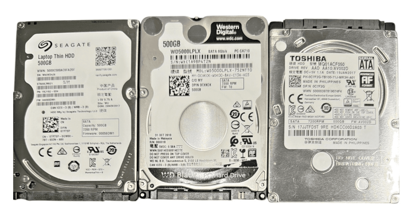 Lot of 203 2.5 HDDs (500gb, 750gb, 1tb) mix for Laptop