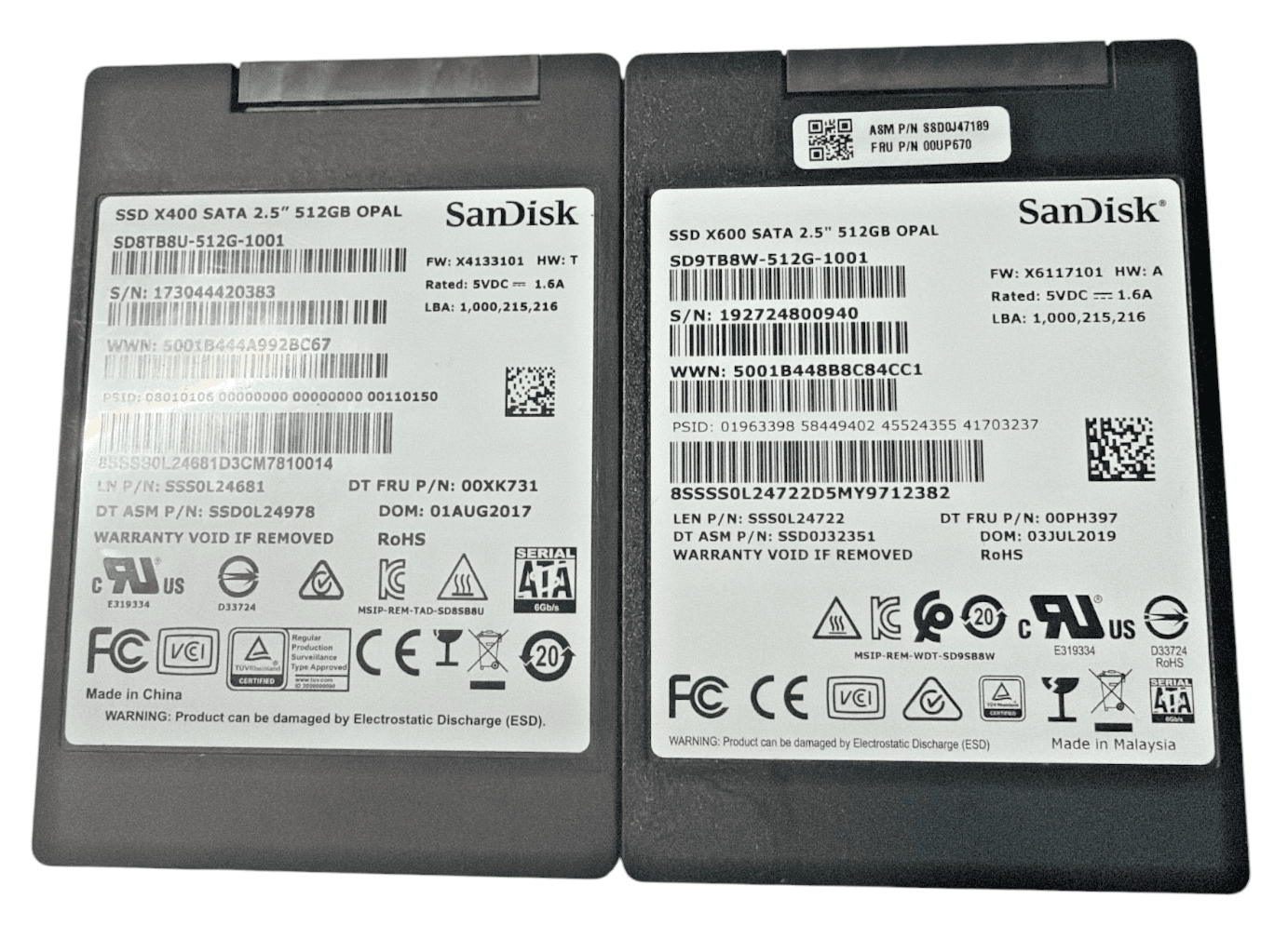 2 of SanDisk X600 512GB SATA 6Gbps 2.5 SED Opal 2.0 SSD | SD9TB8W-512G-1001