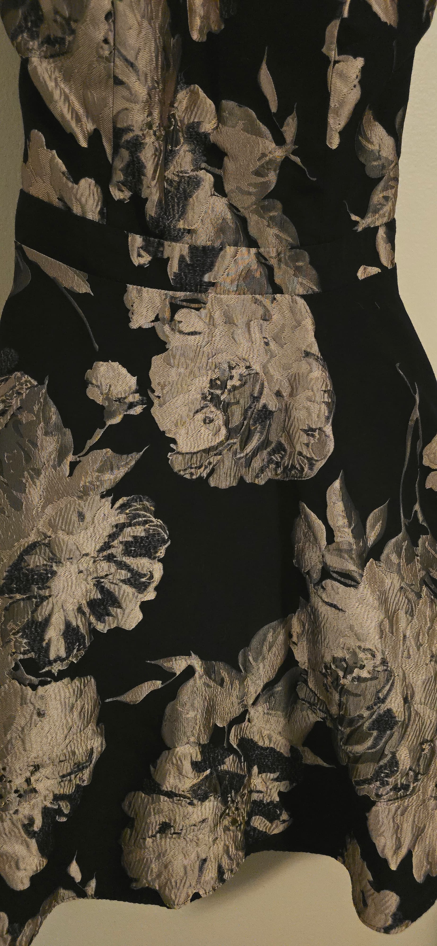 Xscape Floral Halter Dress with Metallic Accents - Thumbnail 3