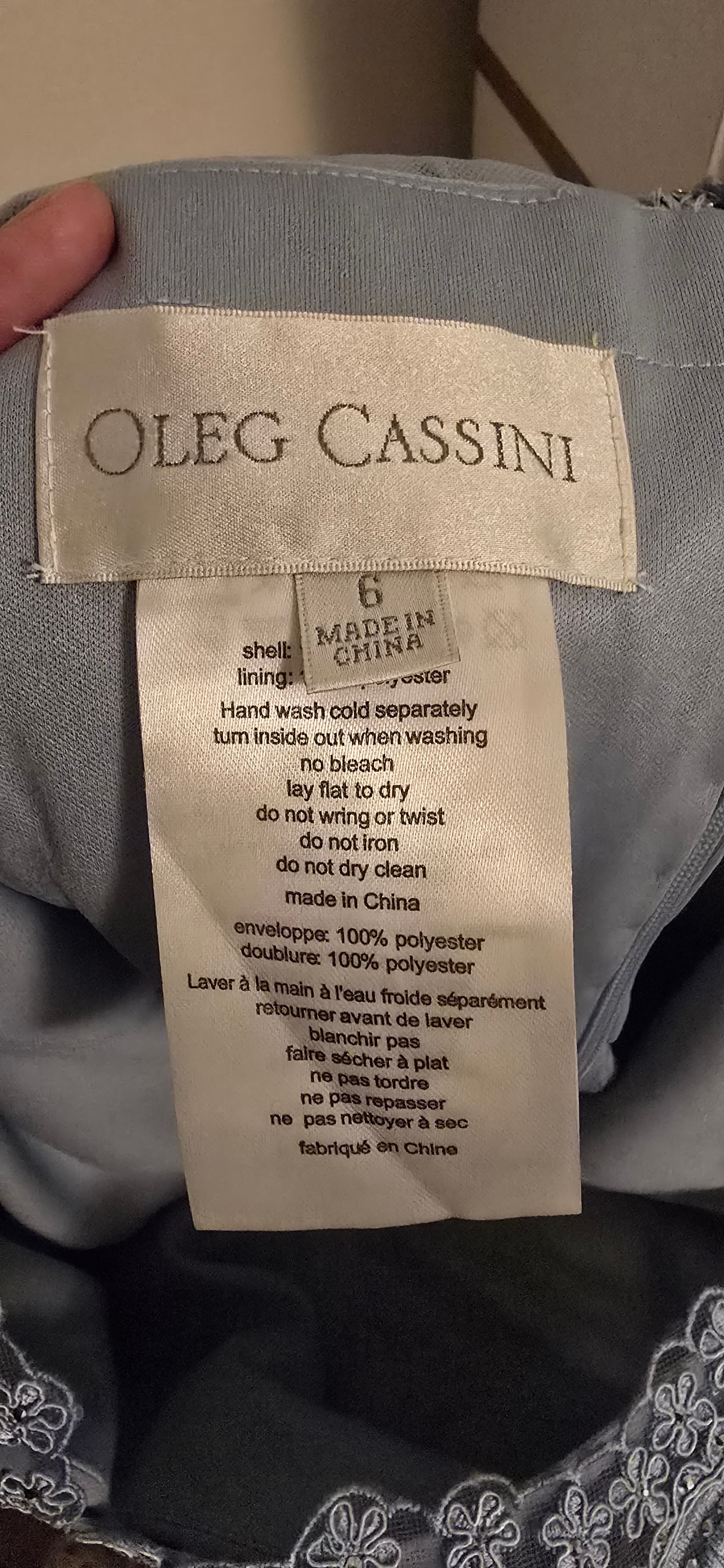 Oleg Cassini Lace Evening Gown Size 6 - Thumbnail 4