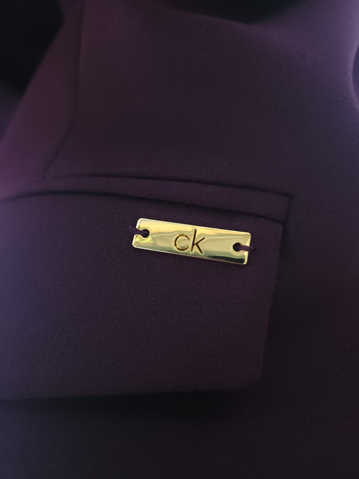 Calvin Klein 10P Purple Plum Tailored Career Business Open Blazer Jacket L/s - Thumbnail 3