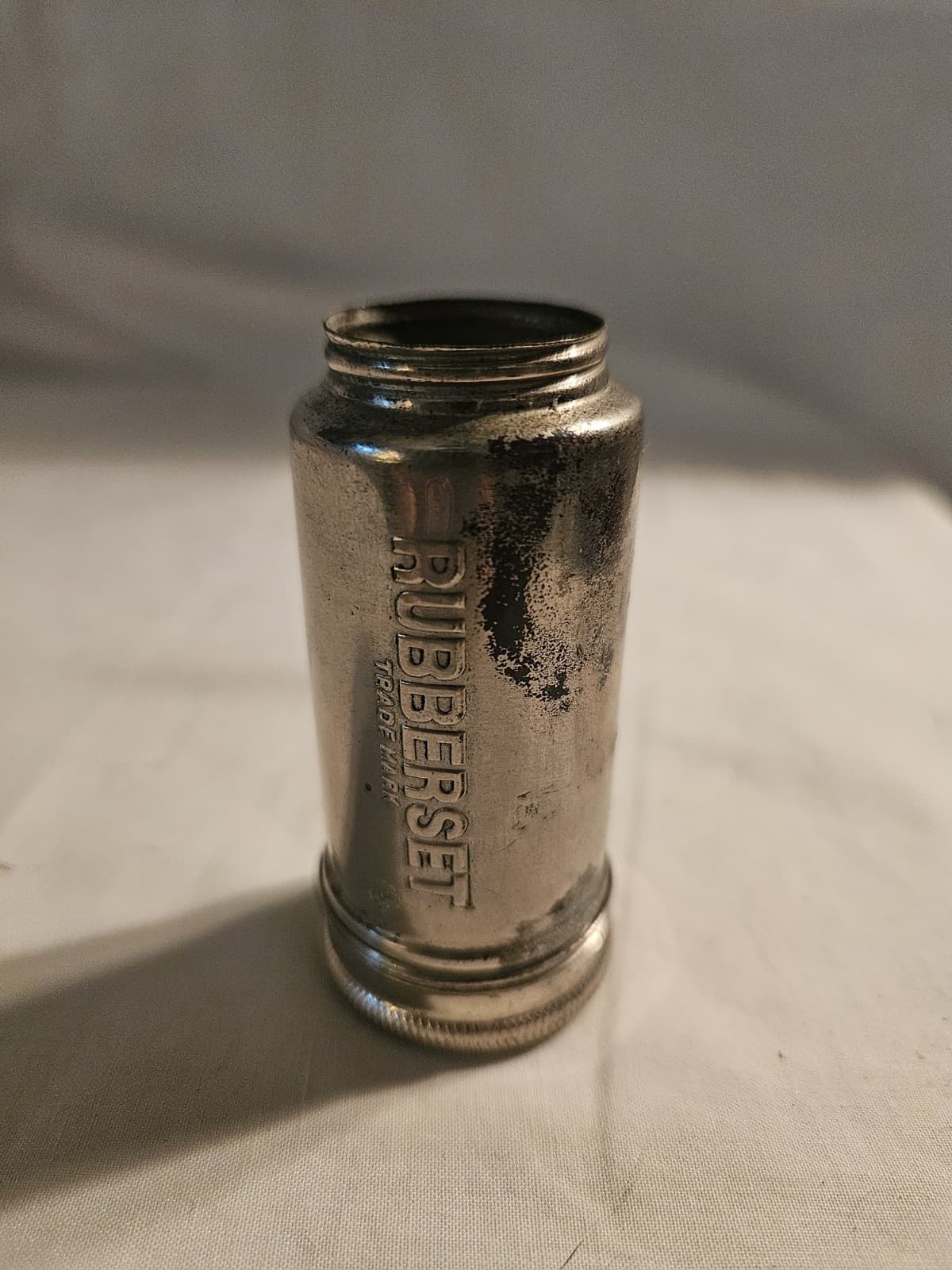 Vtg Rubberset Screw In Shaving Brush with Metal Travel Compact Storage Container - Thumbnail 4
