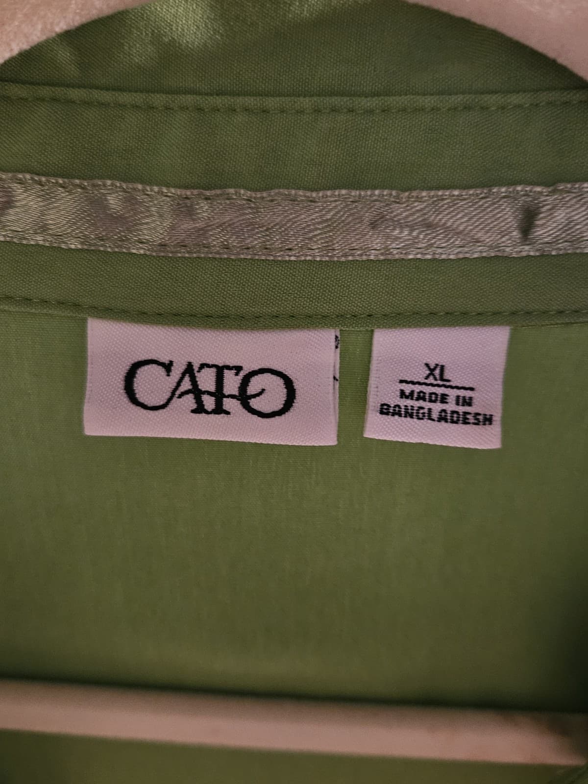 CATO Womens XL Lime Green Button Up Blouse Top sleeveless - Thumbnail 3