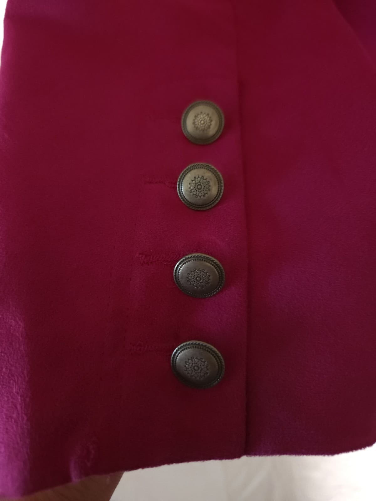 TanJay 14P Magenta Fuchsia Faux Suede Tailored Career Button Blazer Jacket L/s - Thumbnail 4