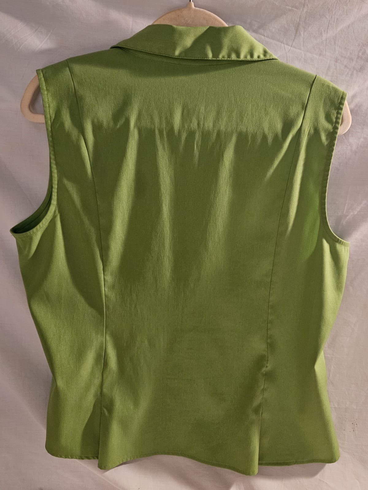 CATO Womens XL Lime Green Button Up Blouse Top sleeveless - Thumbnail 2