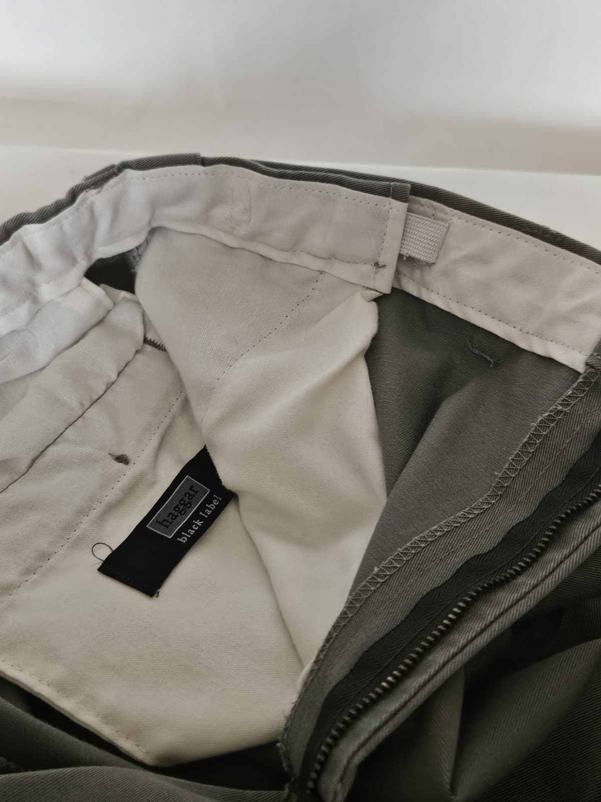 Haggar Black Label 36x32 Olive/Gray Classic Fit Business Work Trousers Pants - Thumbnail 3