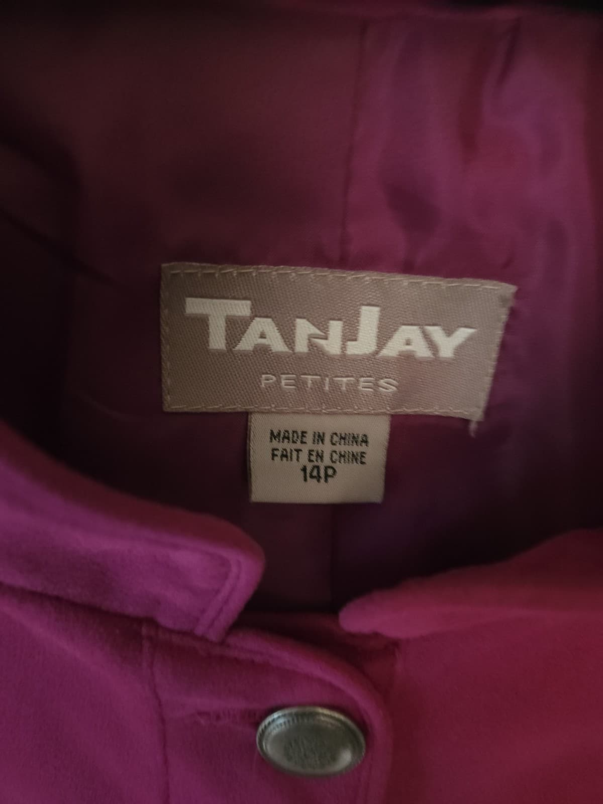 TanJay 14P Magenta Fuchsia Faux Suede Tailored Career Button Blazer Jacket L/s - Thumbnail 6