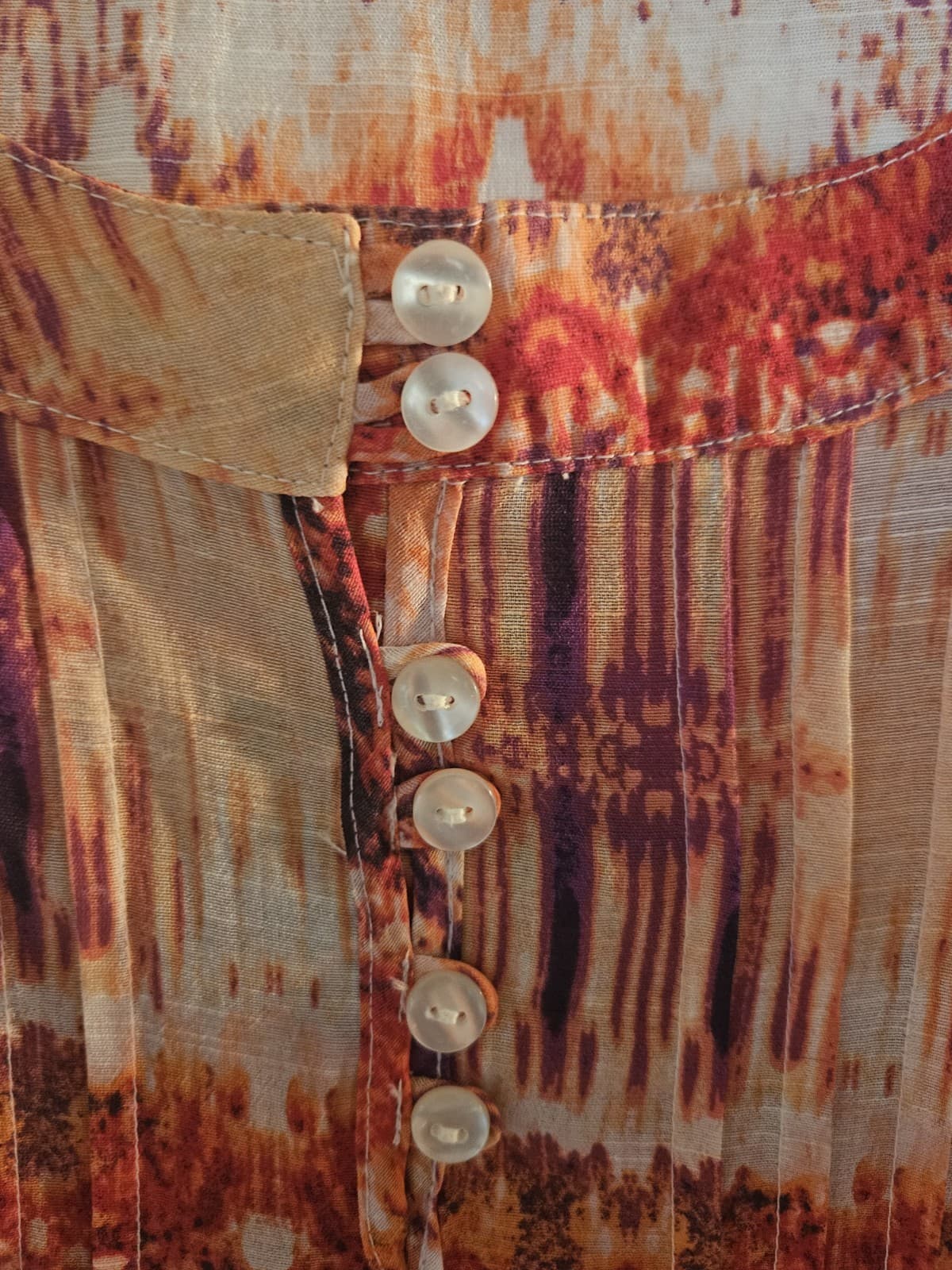 Kim Rogers Woman 2X Southwest Aztec Watercolor Top Blouse S/s - Thumbnail 4