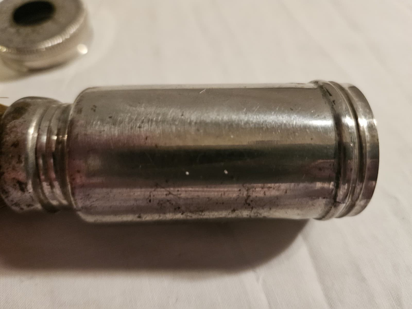 Vtg Rubberset Screw In Shaving Brush with Metal Travel Compact Storage Container - Thumbnail 7