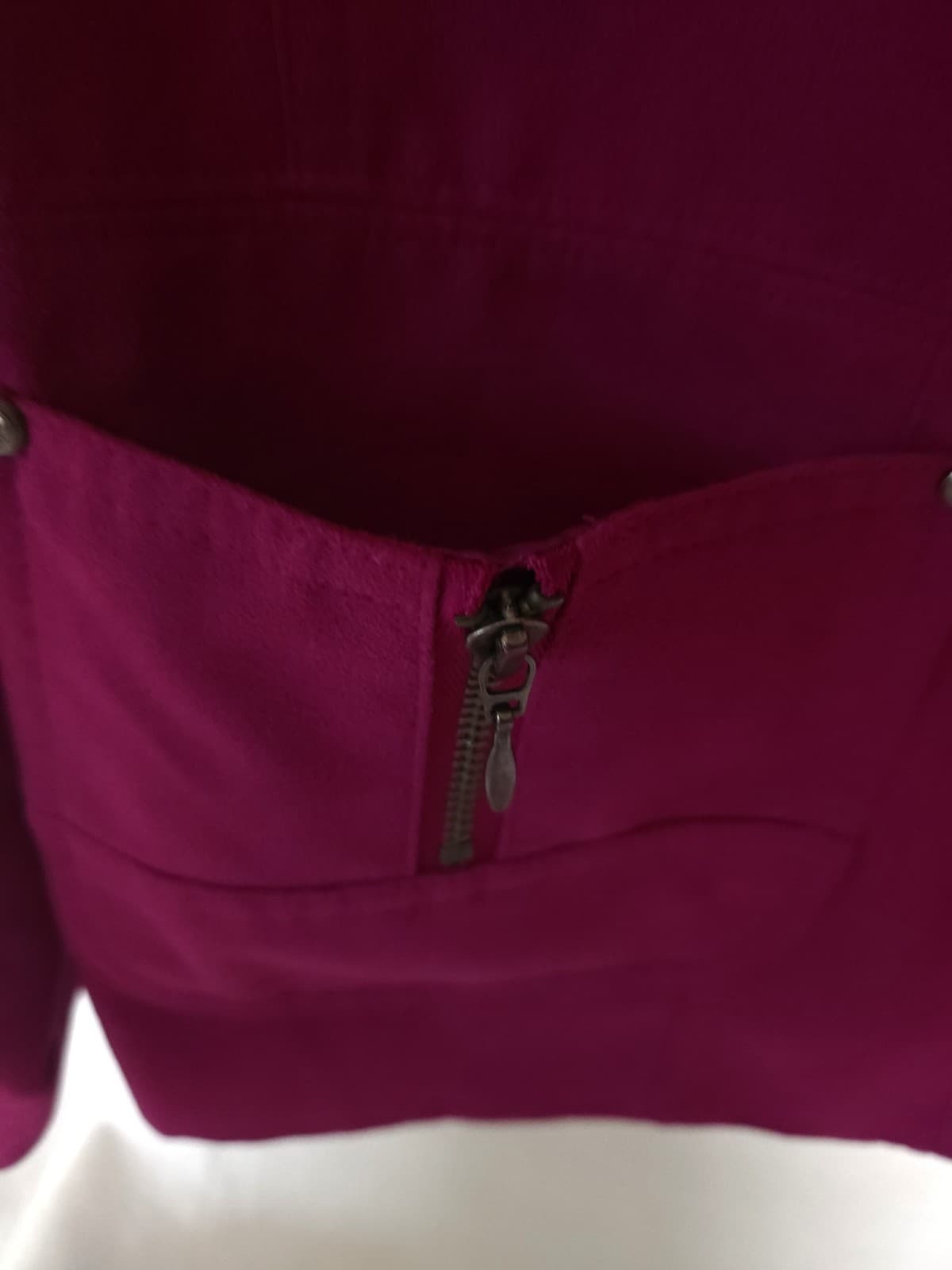TanJay 14P Magenta Fuchsia Faux Suede Tailored Career Button Blazer Jacket L/s - Thumbnail 5