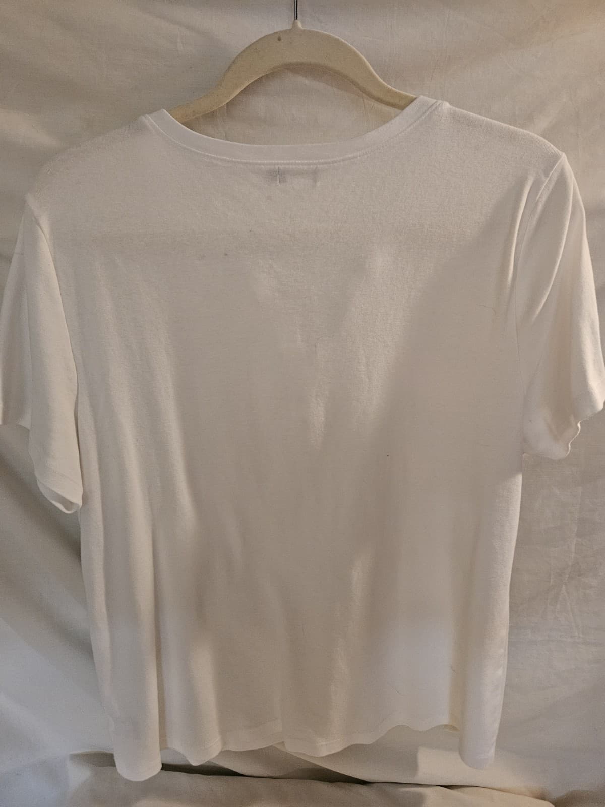 Yarn & Sea womens XL White 100% Cotton pullover Polo Shirt Top S/s - Thumbnail 2