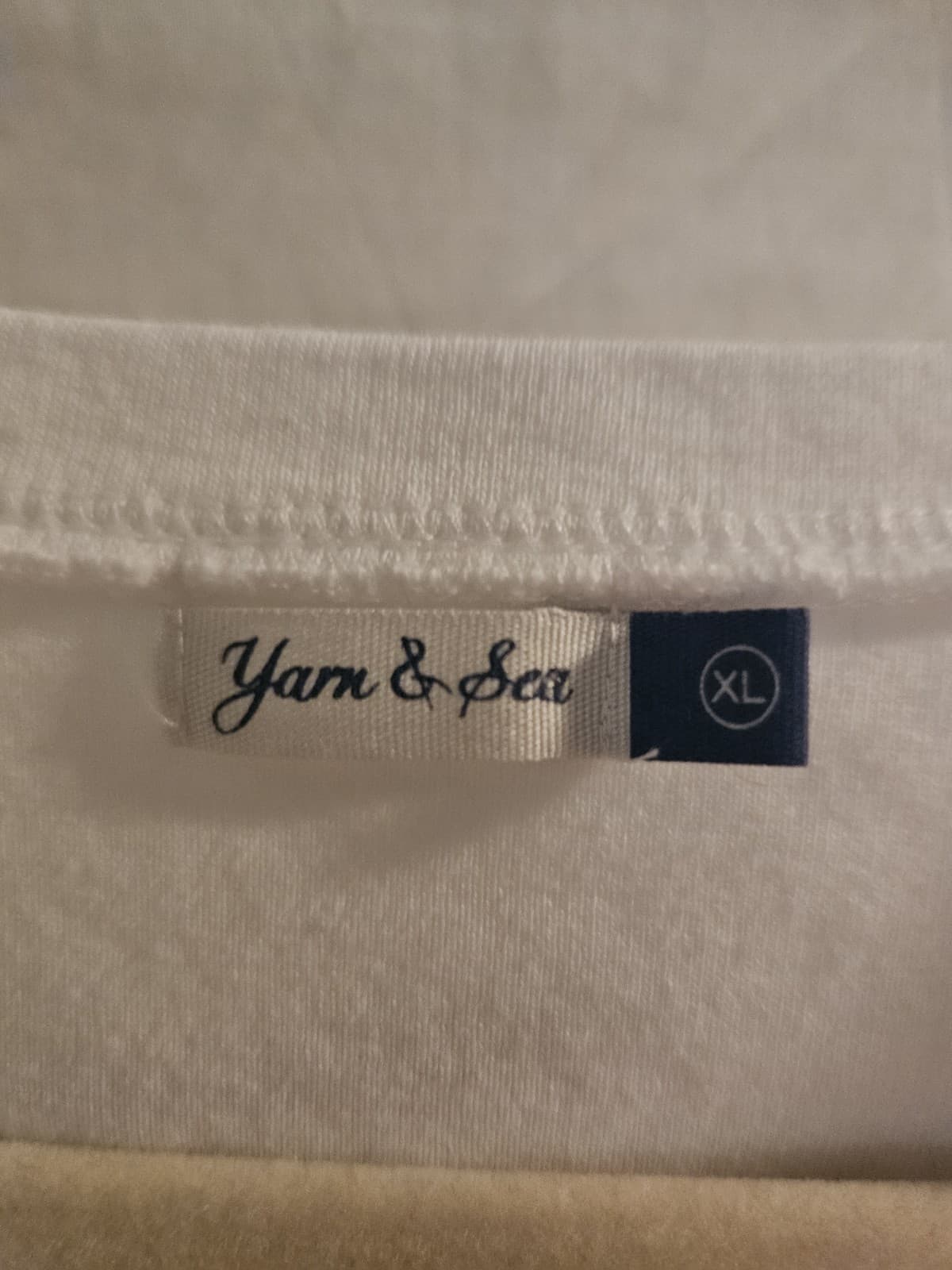 Yarn & Sea womens XL White 100% Cotton pullover Polo Shirt Top S/s - Thumbnail 3