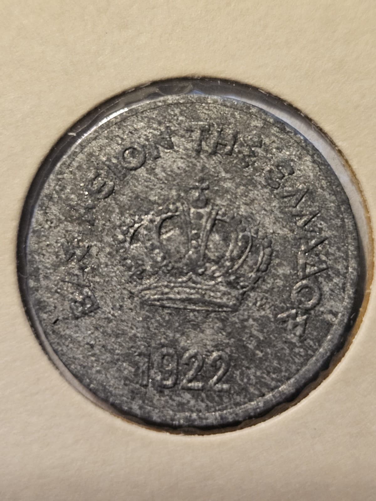 1922 Greece 10 Drachmas Coin - Thumbnail 2