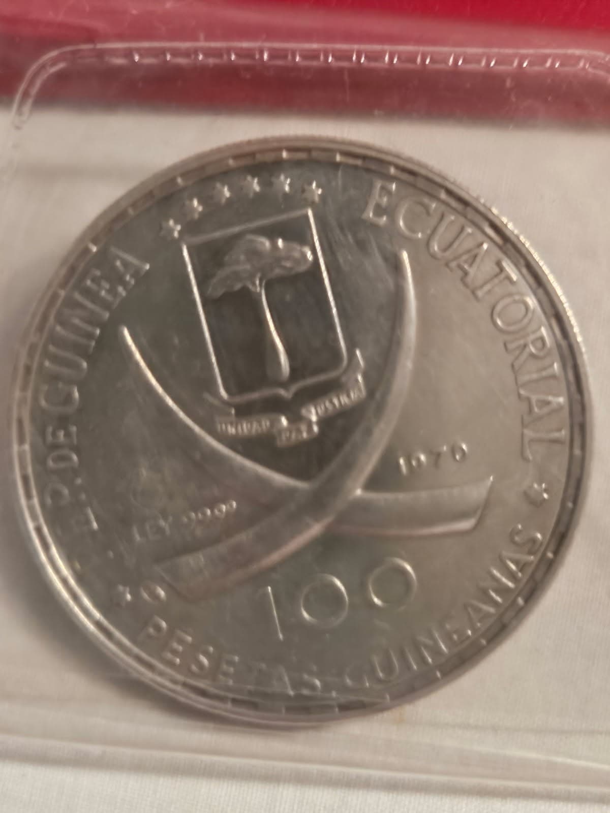 1970 Equatorial Guinea 100 Pesetas Silver Proof Coin "La Maja Desnuda" - Thumbnail 3