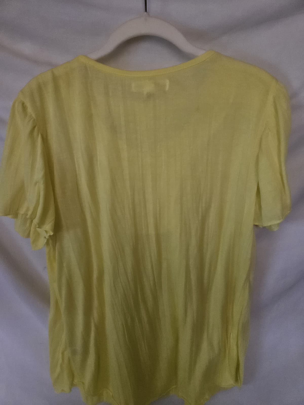 New York Laundry Large Yellow Lace Peasant Blouse S/s decorative tassles - Thumbnail 2