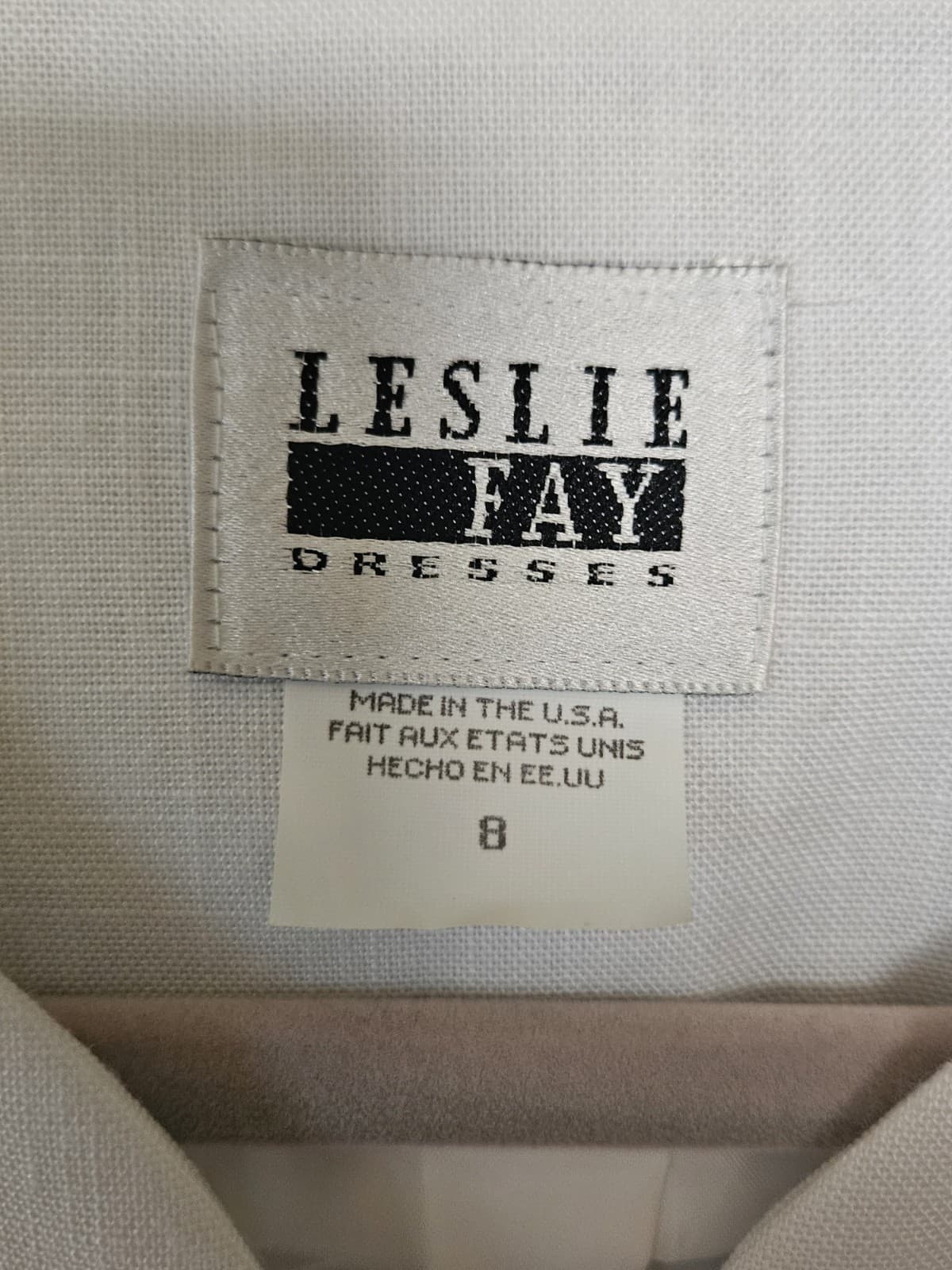 Leslie Fay Sz 8 Tailored White Linen Business Career Blazer Suit Jacket S/s - Thumbnail 3
