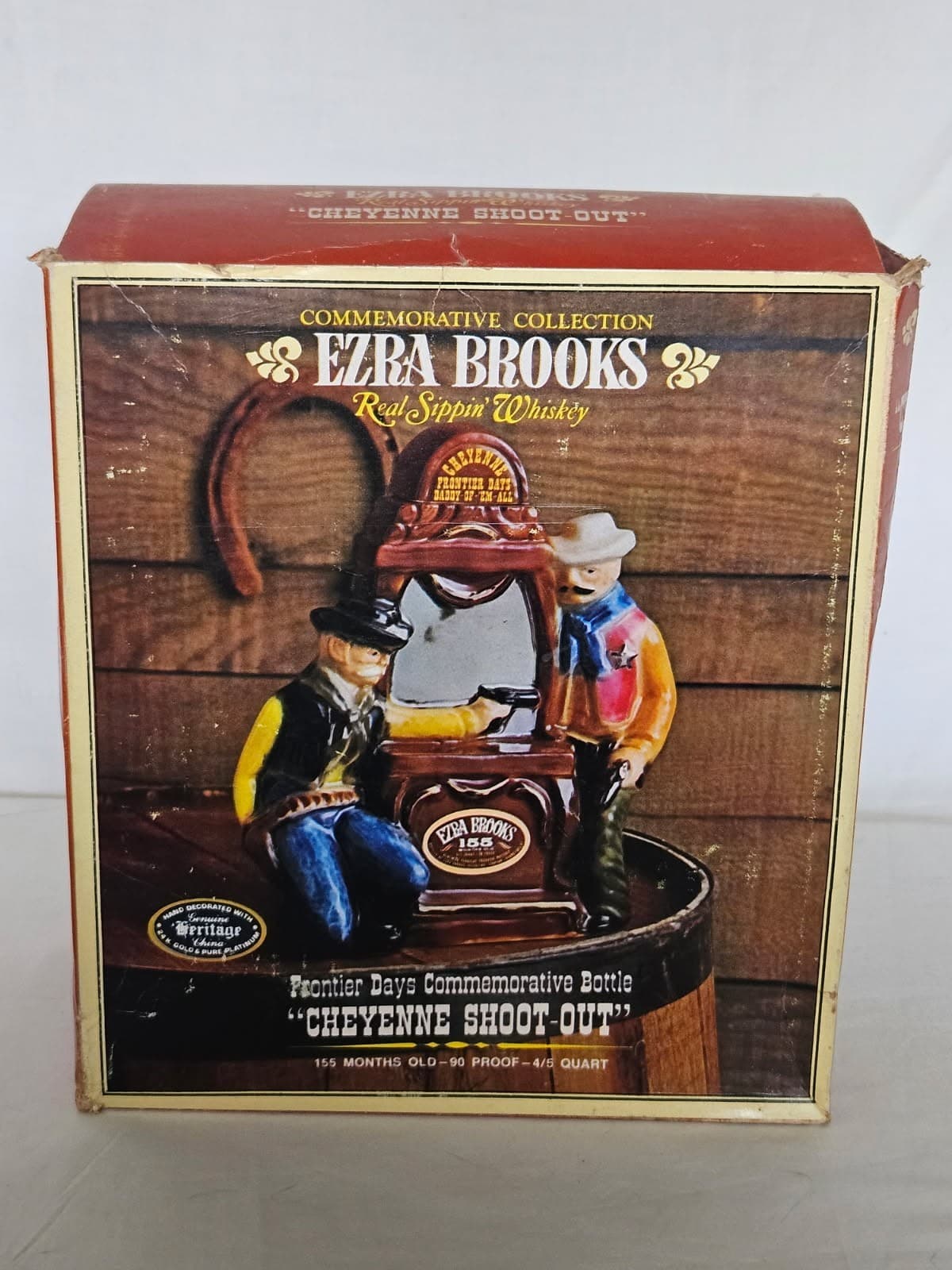 ***BOX ONLY*** Ezra Brooks Frontier Days Cheyenne Shoot Out Decanter BOX
