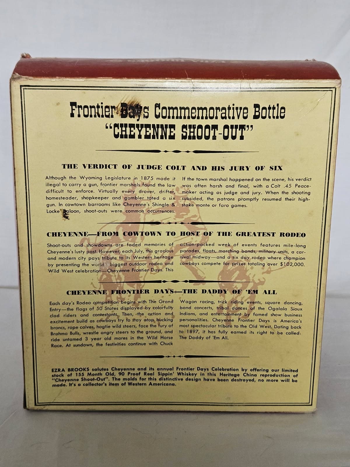 ***BOX ONLY*** Ezra Brooks Frontier Days Cheyenne Shoot Out Decanter BOX - Thumbnail 3