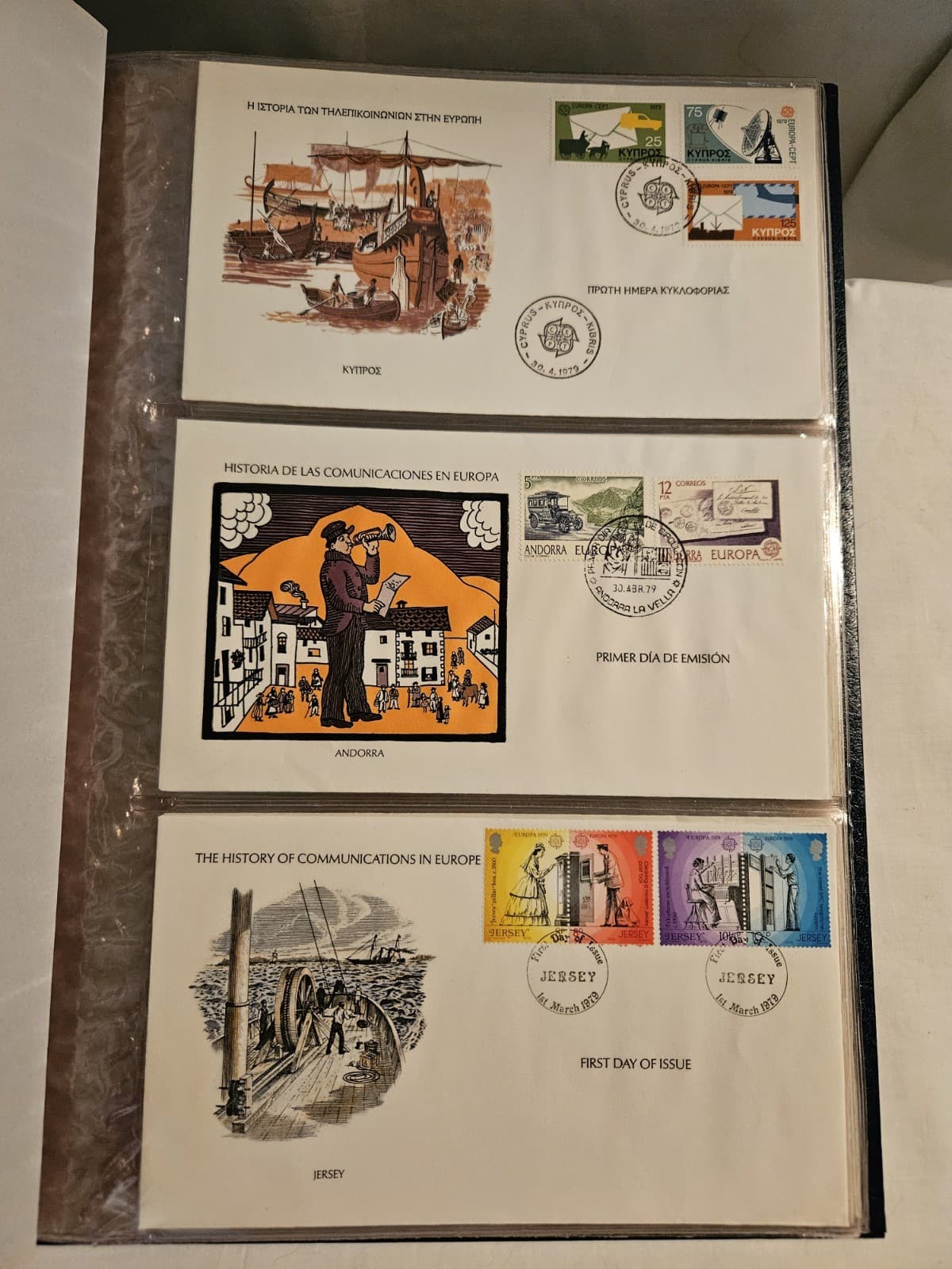 1979 History of Communications in Europe First Day Cover Collection 30 Stamps - Thumbnail 3