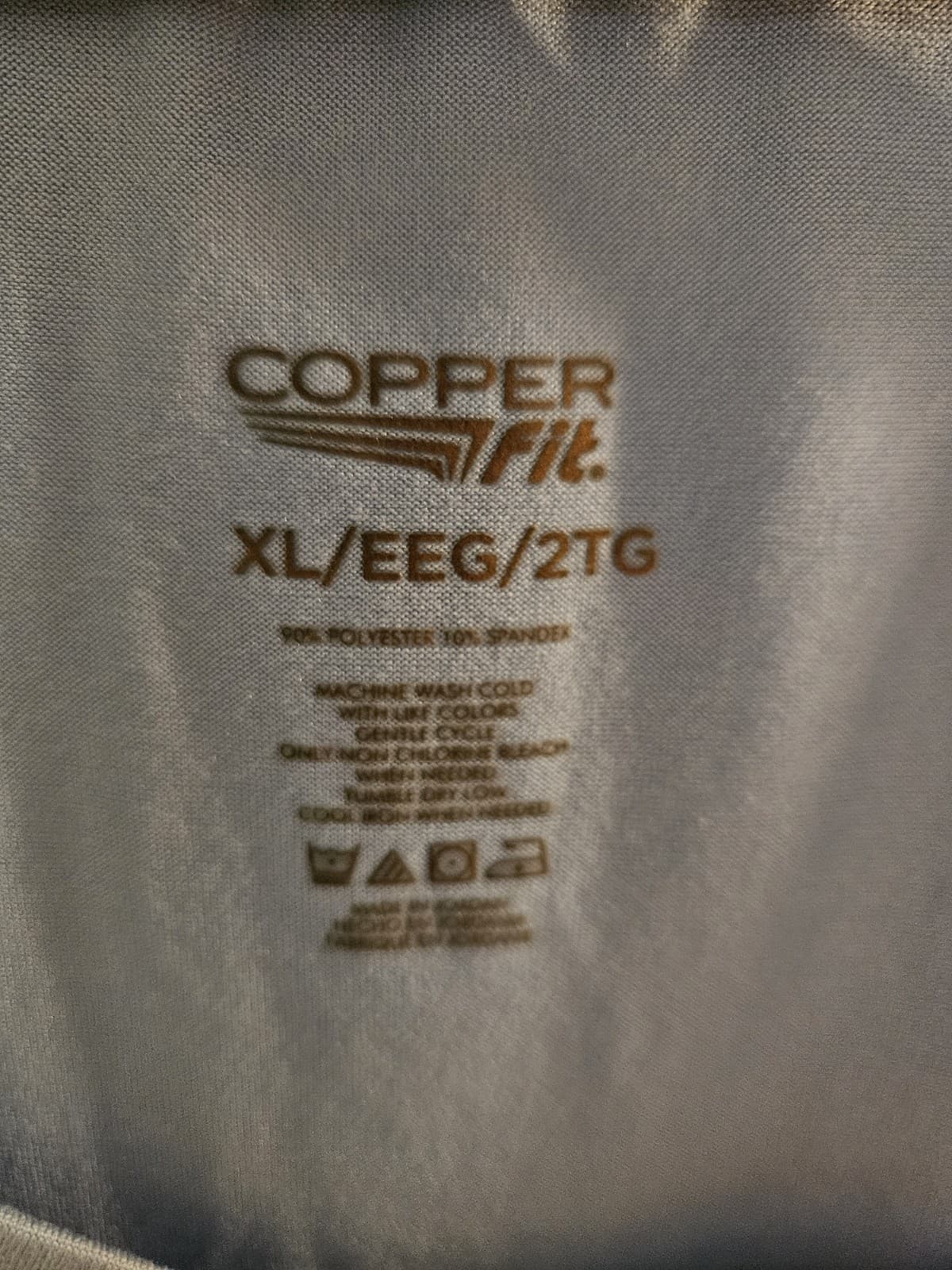 Copper Fit XL Baby Blue Workout Athletic Yoga Top Blouse Pullover Shirt S/s - Thumbnail 3
