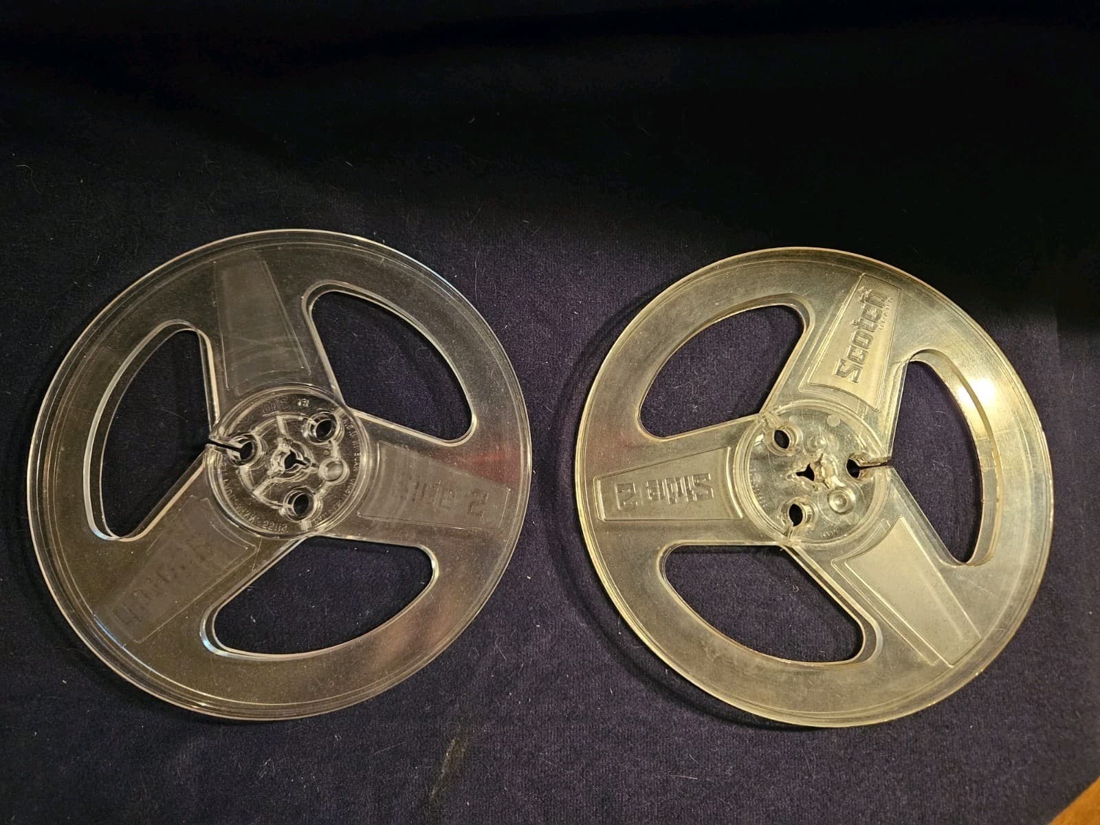 SET 2 Scotch 3M Clear Plastic R2R 7" D - 1/4" Empty Reel to Reels - Thumbnail 2