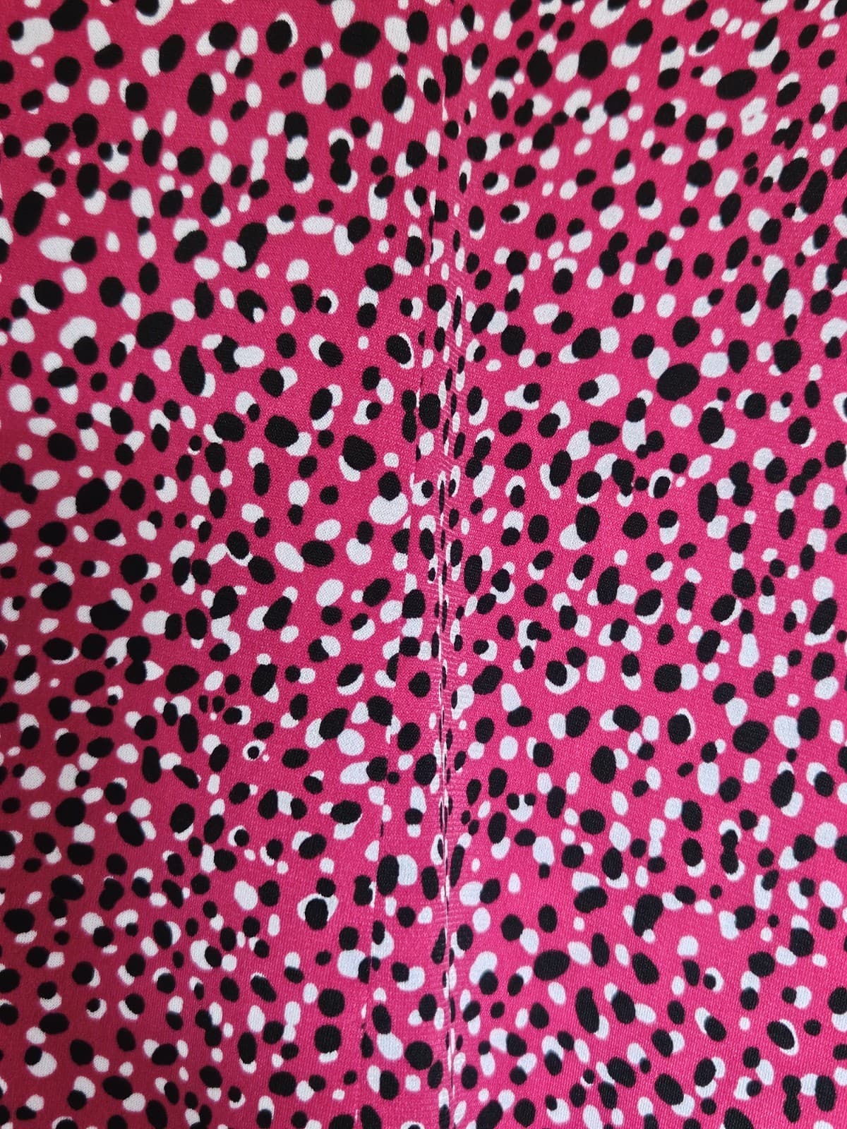 Susan Graver LARGE Polka Dot Pink Magenta White Black Top Blouse 3/4 Sleeve - Thumbnail 3