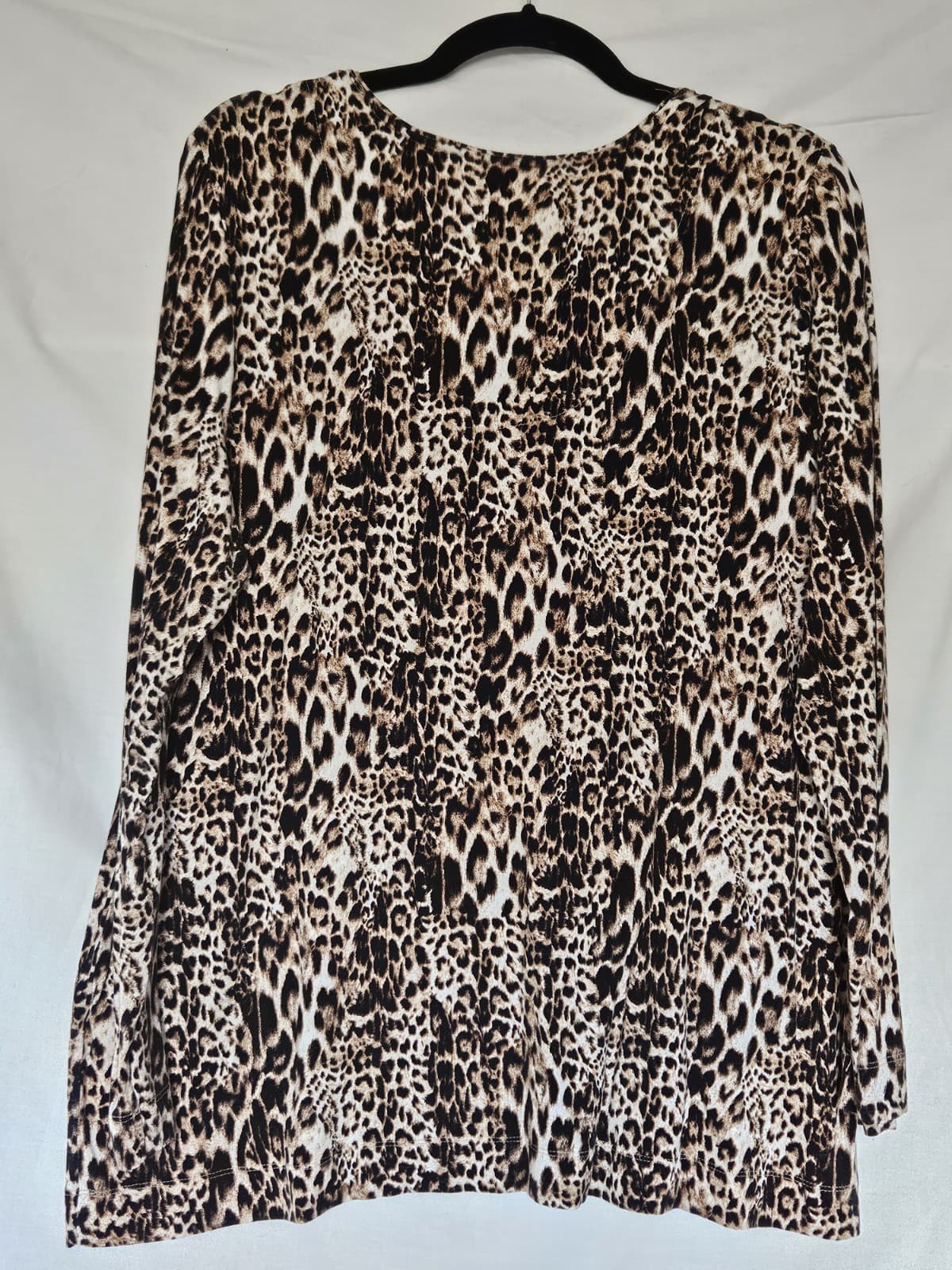 Chico's Sz-3 LARGE Animal Cheetah Print Gold Brown Black Top Shirt Long Sleeve - Thumbnail 2