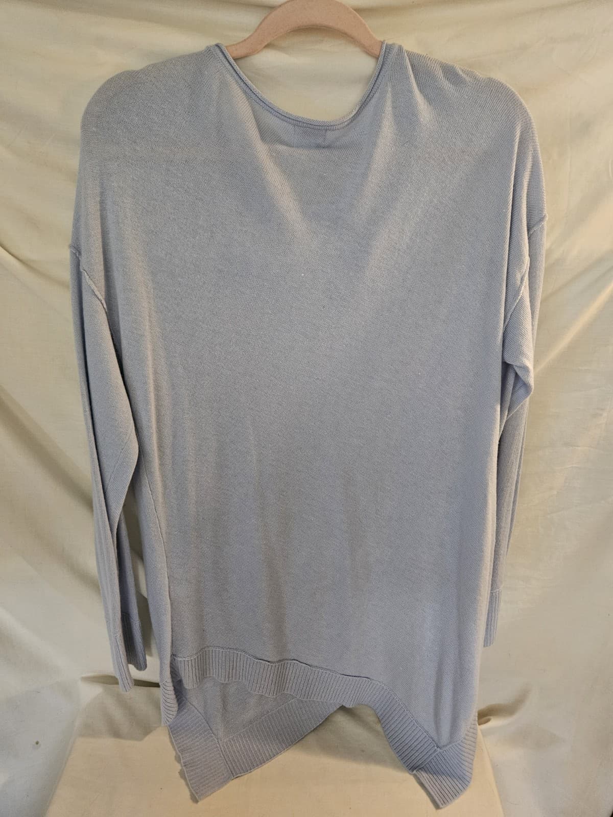Chico's 2 Large 12 Baby Blue light weight Sweater Top Tunic Pullover Shirt L/S - Thumbnail 2