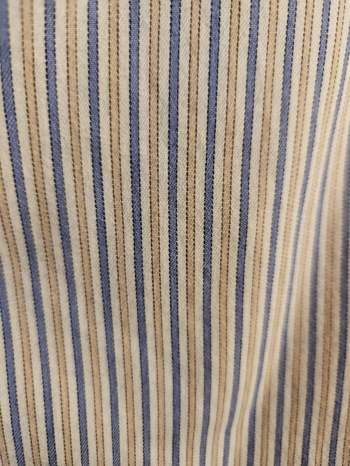 Chaps Ralph Lauren Mens 16/ 16-1/2 Blue Brown White Striped 34/35 LS Dress Shirt - Thumbnail 3