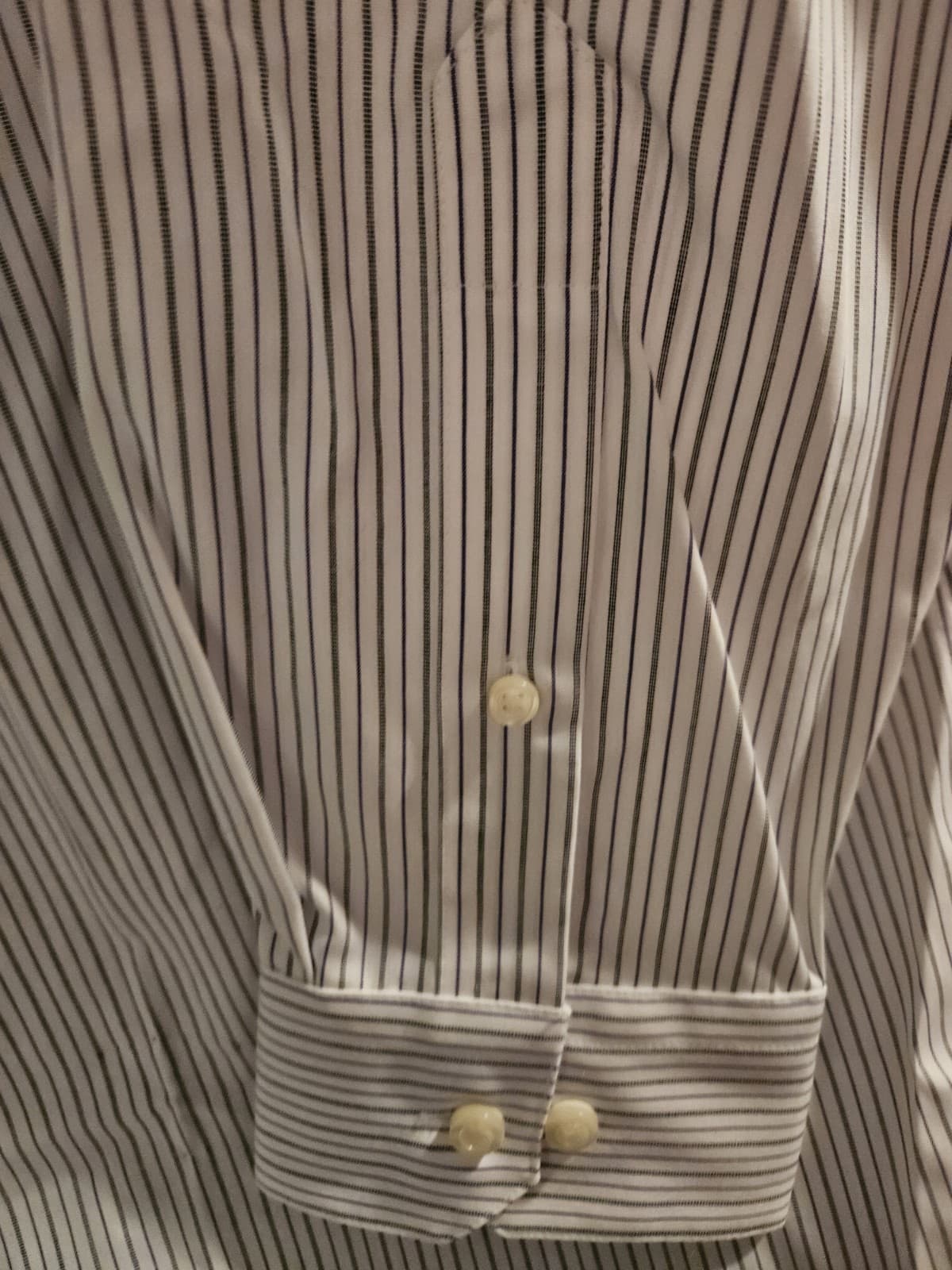 NWT Apt 9 Mens Large White Pin Stripe Dress Business Shirt L/s --16.5 --32/33 - Thumbnail 3